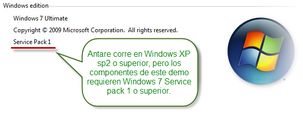 Esta demostración requiere Windows 7 SP1 o superior